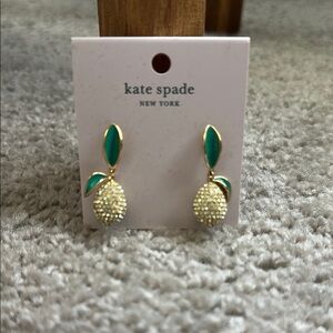 Kate Spade Gold and Green Pineapple Earrings